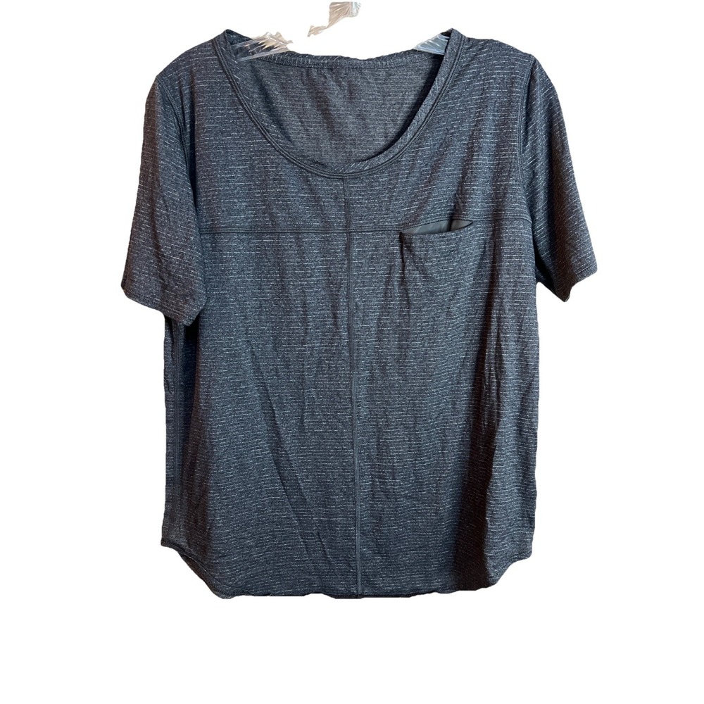 Lululemon‎ Athletica Run Away Tee Pocket Shirt Heathered Womens Size S/M